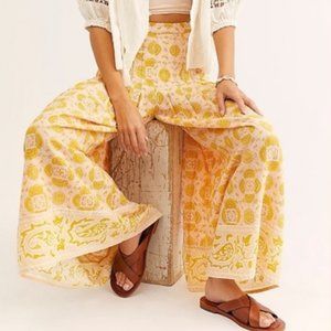 NEW NWT! FREE PEOPLE RIVER RUN WIDE LEG CROPPED PALAZZO PANTS HIPPIE BOHO sz S
